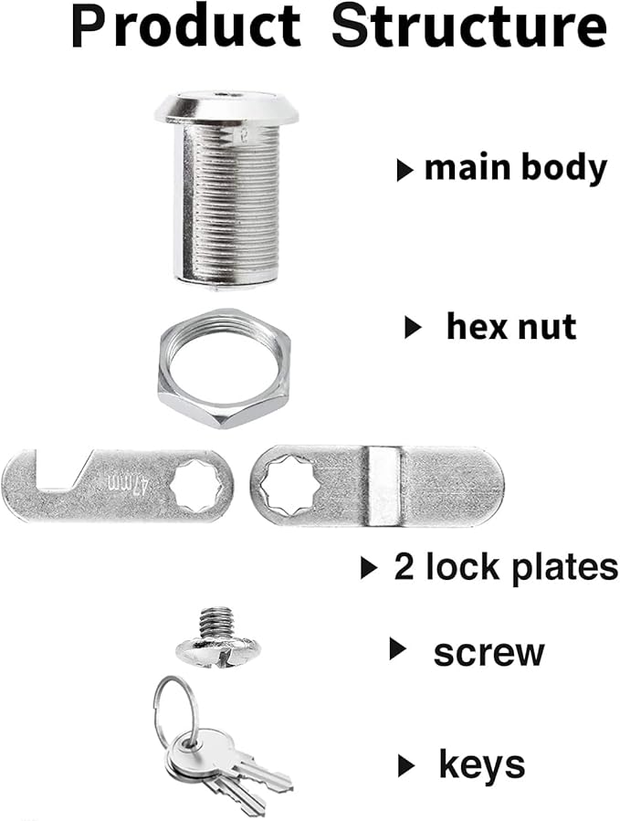 Cabinet Cam Locks Keyed Alike, Secure File Drawer Mailbox RV Storage - Image 2