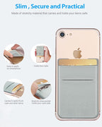 2 Pack Stick On Wallet Sleeve Cell Phone Dual Pocket Card Holder Double Pocket - Image 4