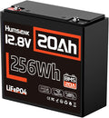 12V 20Ah LiFePO4 Lithium Battery, Built-in 20A BMS, EV Grade A+ Cells, by HumsiENK