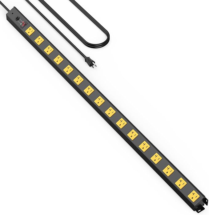 HHSOET 16 Outlet Long Power Strip, 6FT Heavy Duty Power Strip by HHSOET