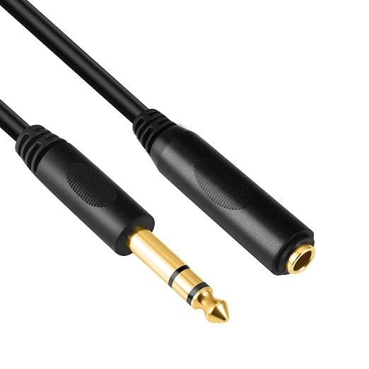 Devinal 6.35mm 1/4" inch TRS Plug Male to 1/4 Female Headphone Guitar Extension - Image 5