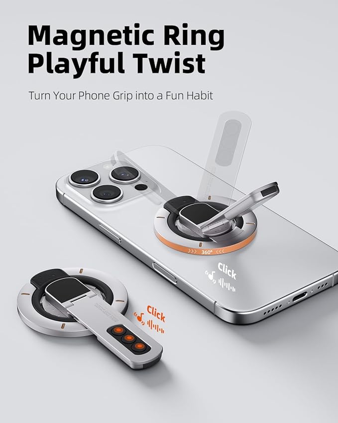 TODI for MagSafe Phone Grip Stand, 3-in-1 Magnetic Finger Ring Holder - Image 4