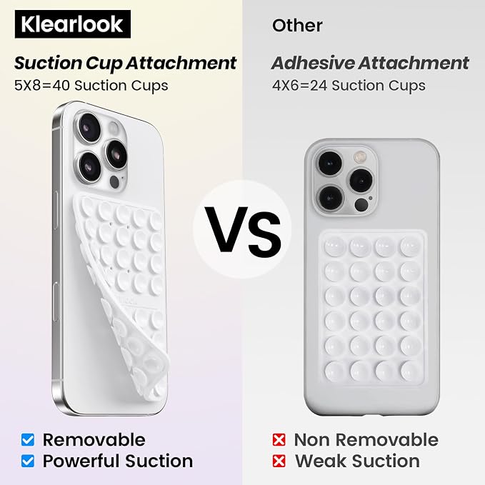 Klearlook Silicone Suction Cup Phone Case Mount Double Sided, Silicon Sticky - Image 2