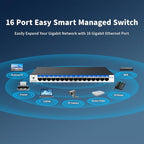 16 Port Gigabit Switch, Easy Smart Managed Ethernet Switch, Network Hub - Image 8