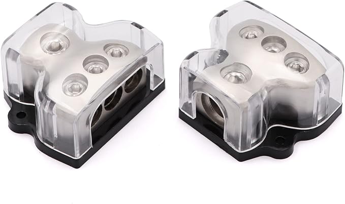 3 Way Power Distribution Block 1x 0 Gauge in 3X 4 Gauge Out Amp Power by Unknown