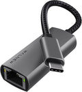 USB-C to Ethernet Adapter, WALNEW USBC to RJ45 Lan Adapter, Gigabit Cat Network by WALNEW