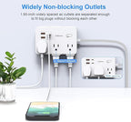 Surge Protector Power Strip, 15 Ft Cord Ultra Thin Flat Extension Cord - Image 6