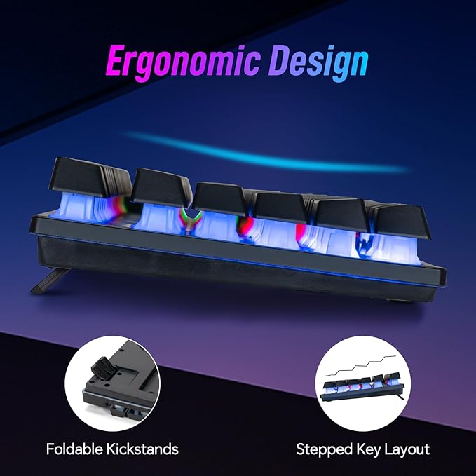 CHONCHOW Wired Gaming Keyboard, 104 Keys Full Size, - Image 3