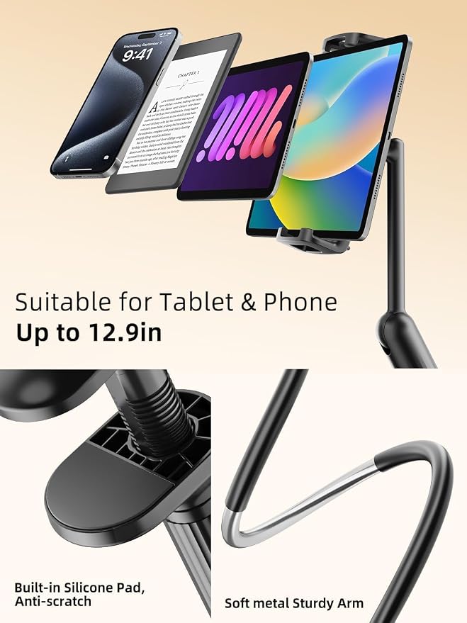 SAIJI 47" Gooseneck Kindle Holder, Tablet Holder - Image 6