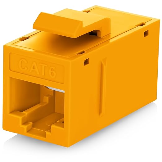 Everest Cat6 RJ45 Keystone Coupler in Yellow by EverestMediaSolutions