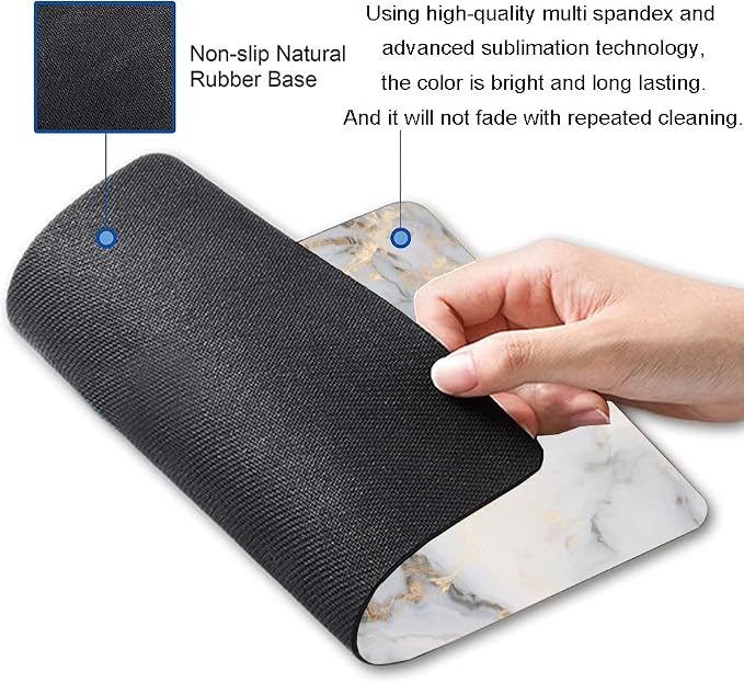 Mouse Pad, Premium-Textured Marbling Mouse Mat Square Waterproof Non-Slip - Image 2