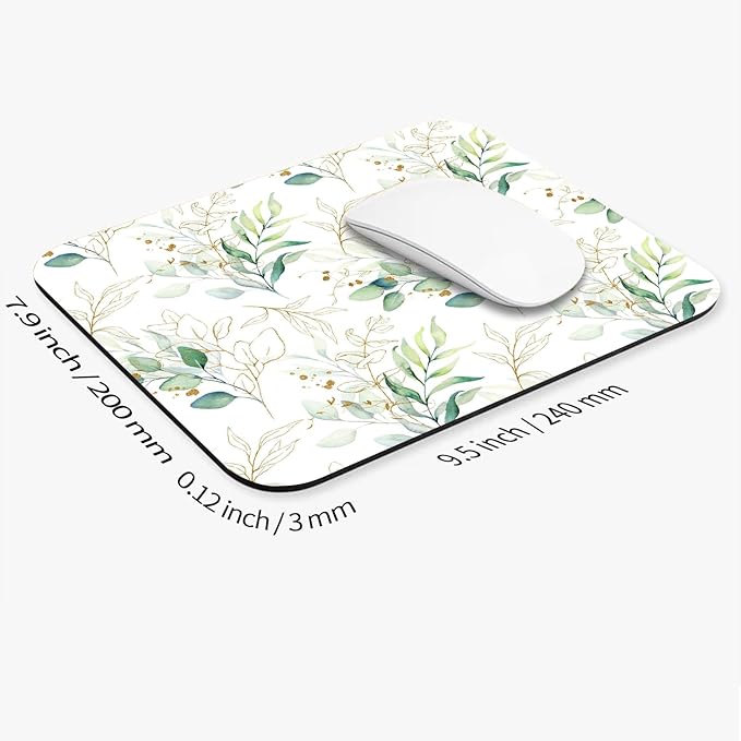 Square Mouse Pad Pretty Leaves, Personalized Premium-Textured Custom Mouse Mat - Image 2