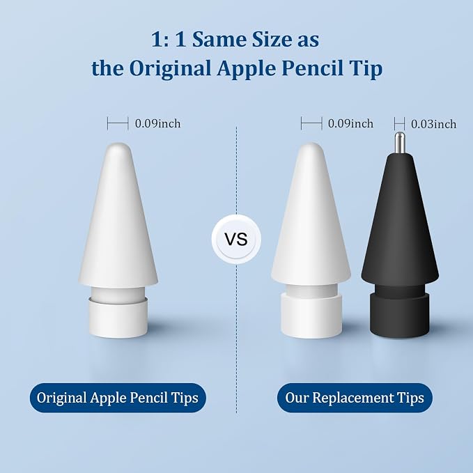 Replacement Tips for Apple Pencil 1st/2nd Gen, No Wear Out Upgraded Apple - Image 6