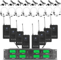 WENWEN Wireless Microphone System UHF 8 Channel 8 Lavalier Bodypacks 8 Lapel by WENWEN