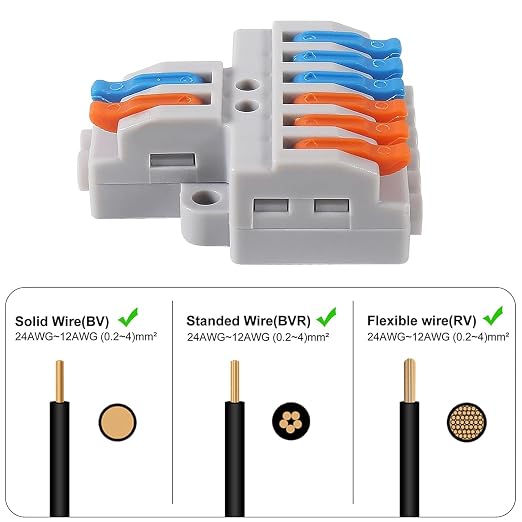 10PCS Lever Wire Connectors, Quick Wiring Cable Connectors, Compact Push-in - Image 3