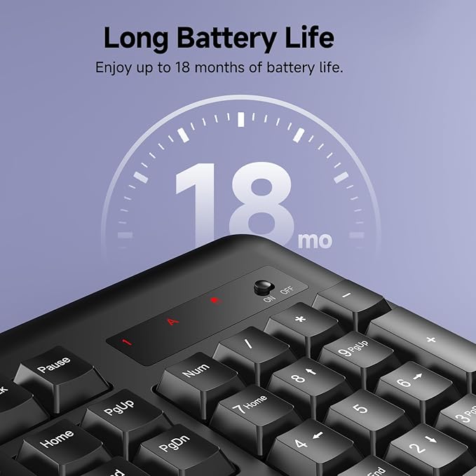 Redragon BK-7367 2.4G Wireless Keyboard, Membrane Computer Keyboard - Image 4
