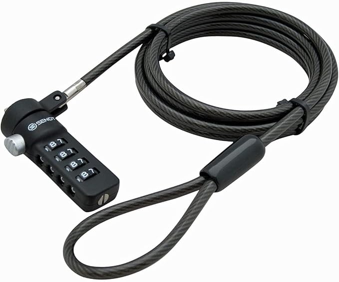 Sendt Black Notebook/Laptop Combination Lock Security Cable by Sendt
