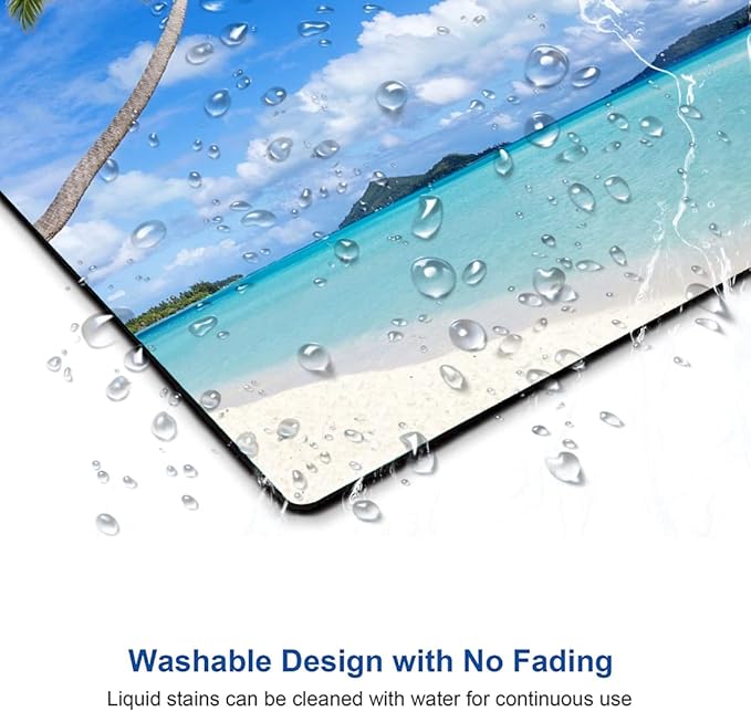 Mouse Pad, Beach Design Mouse Pad, Washable Square Cloth Mousepad - Image 5