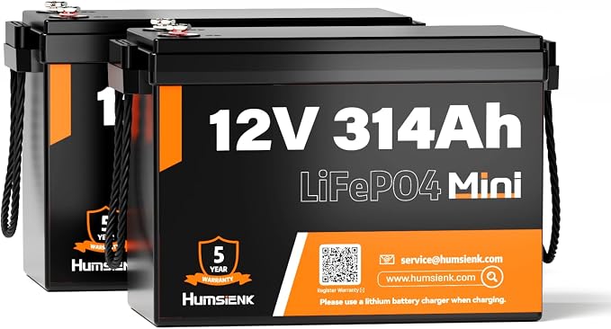 12V 314Ah LiFePO4 Lithium Battery Max. 4019Wh Energy, 15000+ Deep Cycles by HumsiENK