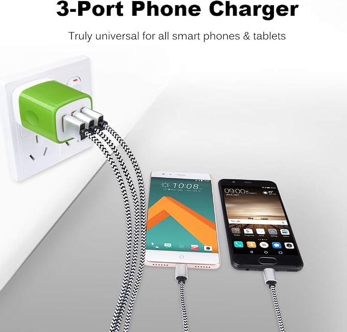 Wall Charger Adapter, USB Cubes, Sicodo 3Pack Universal Travel 3.1A 3 Muti Port - Image 5