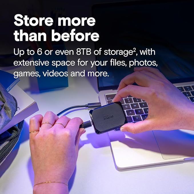 Crucial X10 4TB Portable SSD, USB 3.2 USB-C, External Solid State Drive - Image 2