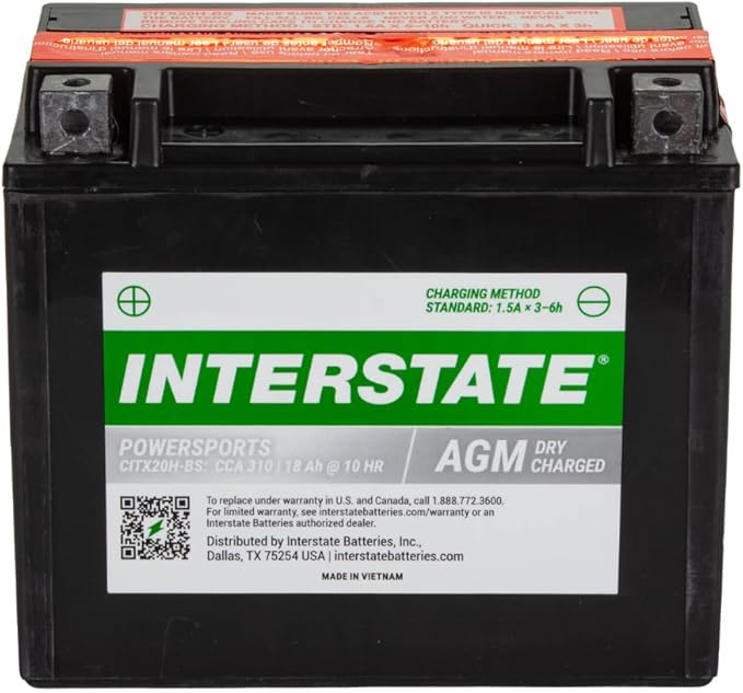 Interstate Batteries YTX20H-BS 12V 18Ah Powersports Battery 310CCA - Image 2