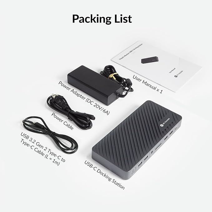 Docking Station Triple Monitor, 100W Laptop Charging, 10Gbps USB-C/A, Plug & - Image 9