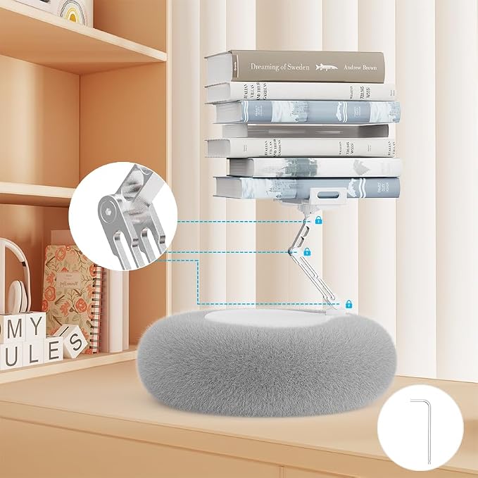 KABCON Pillow Tablet Stand for Kindle, 360°Adjustable Aluminum Pole Phone Holder - Image 4