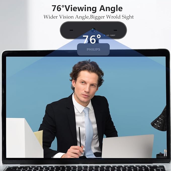 PHILIPS HD 1080P Webcam Camera for PC, SPL6208 Web Camera for Laptop, Dual - Image 3