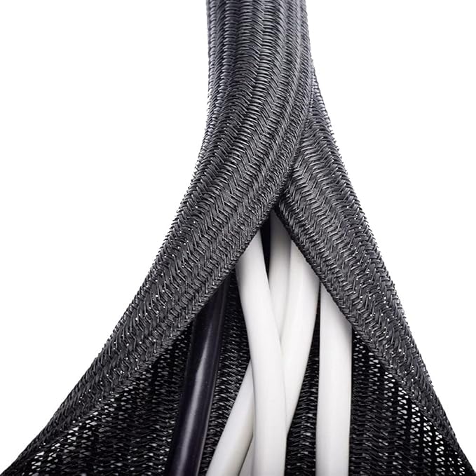 ZhiYo 6.6ft - 4/5 inch Cable Sleeve, Cord Wrap Wire Protector Tubing by ZhiYo