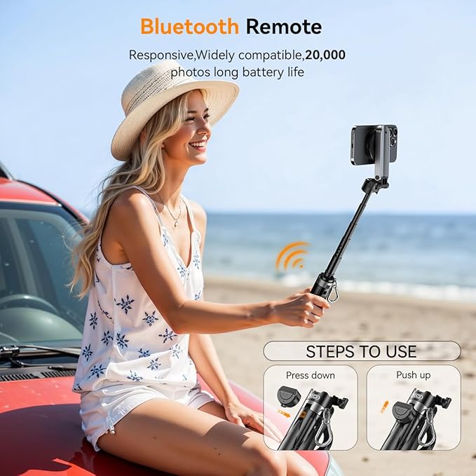 Magnetic Selfie Stick for iPhone, 4 in 1 Multifunctional Portable Selfie Sticks - Image 5