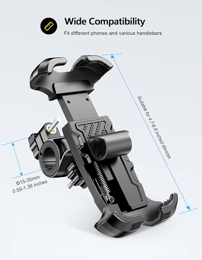Motorcycle Phone Mount, Upgrade Bike Phone Mount, 360° Rotatable Phone Holder - Image 7