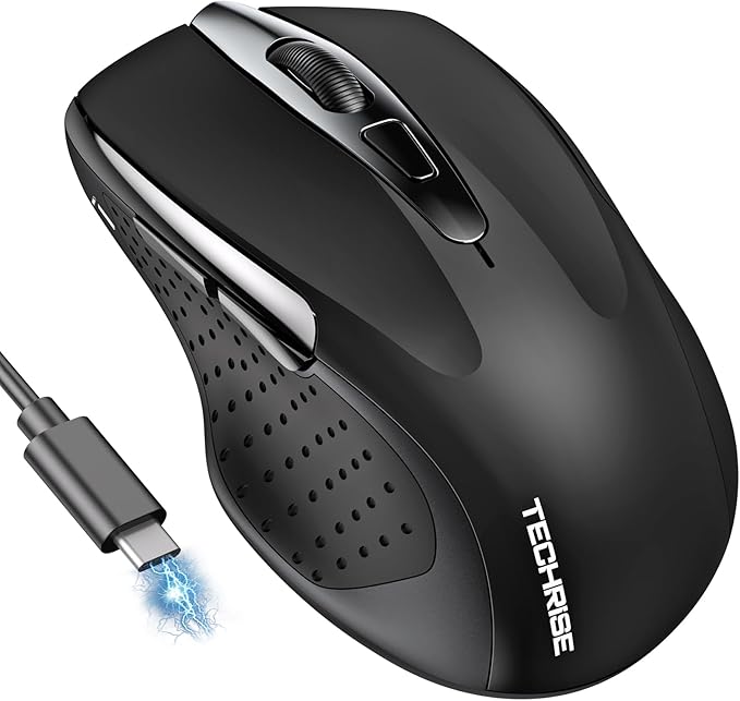 Bluetooth Mouse Rechargeable Wireless Mouse, 4800 DPI Optical Tracking by TechRise