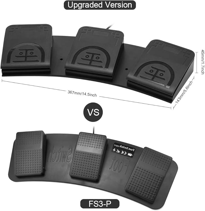 iKKEGOL Upgraded USB Triple Foot Pedal Switch Control 3 Three Key Footswitch - Image 7