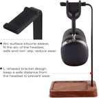 Walnut Wood & Aluminum Headset Holder, Desktop Headphone Stand, Universal - Image 4