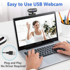 Webcam for pc with Microphone, Full Hd 1080P Streaming Web Cam for Mac Laptop - Image 6