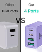 USB C Wall Charger Block 2-Pack, Aiminu 40W 4-Port PD Power Delivery Fast Type - Image 7