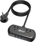 2Ft Extension Cord, SUPERDANNY Mini Surge Protector by SUPERDANNY