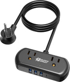 2Ft Extension Cord, SUPERDANNY Mini Surge Protector by SUPERDANNY