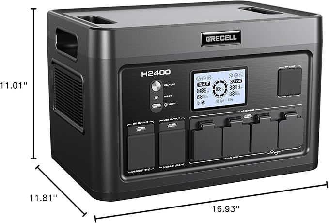 GRECELL Solar Generator 2400W Portable Power Station, 1843Wh UPS Backup LiFePO4 - Image 10