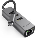 USB-C to Ethernet Adapter, WALNEW USBC to RJ45 LAN Adapter, Gigabit Cat Network by WALNEW