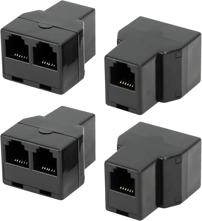 Uvital RJ12 6P6C 1 Female to 2 Female Telephone Line Splitters, Telephone by Uvital