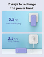 Alongza Portable Charger Built-in Cables and AC Wall Plug, Slim Fast Charging - Image 3