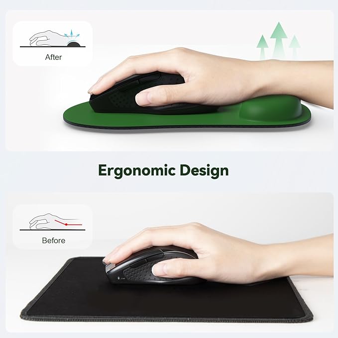 TECKNET 2 Pack Mouse Pad with Wrist Support, Ergonomic Gaming Mouse Pad Pain - Image 2