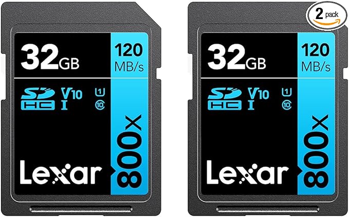 Lexar High-Performance 800x 32GB SDHC UHS-I Memory Cards, Full-HD & 4K Video by Lexar