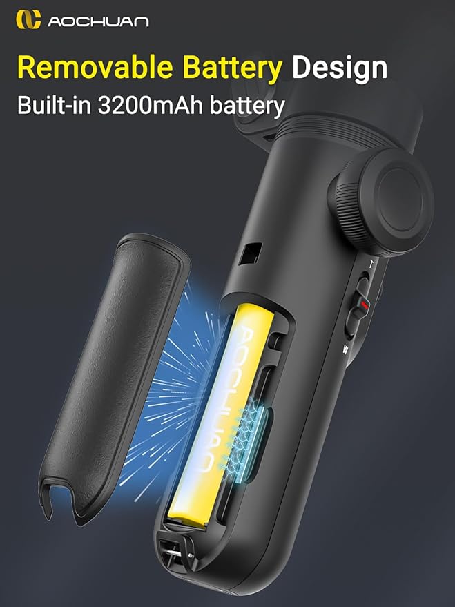 Gimbal Stabilizer for Smartphone, LED Light OLED Screen 3-Axis Gimbal, Gesture - Image 5