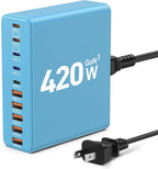420W USB C Charger Block, 10-Port Charging Station GaN Fast Charging Type C & by Unknown