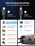 【Upgraded】 SUPERONE Retractable Car Charger 4 in 1, Fast Car Phone Charger - Image 4
