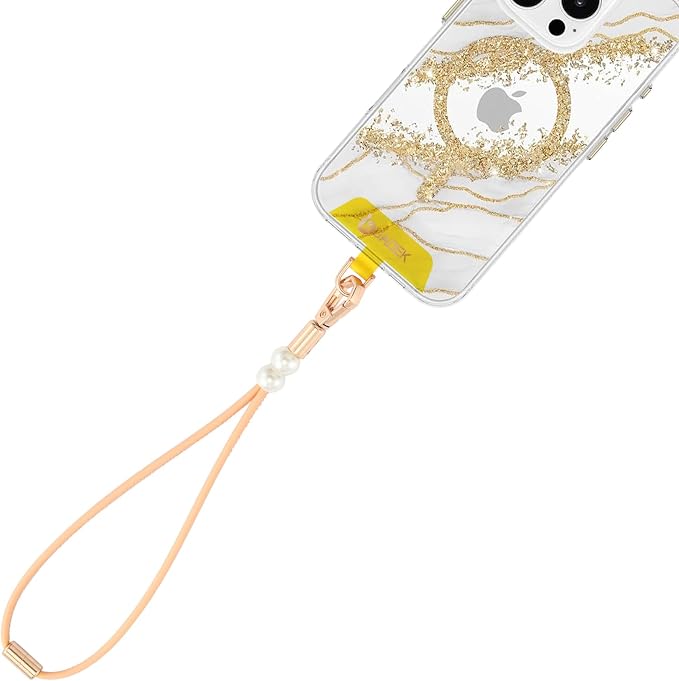 Vachetta Leather wristlet strap Phone Charm by HUADEK