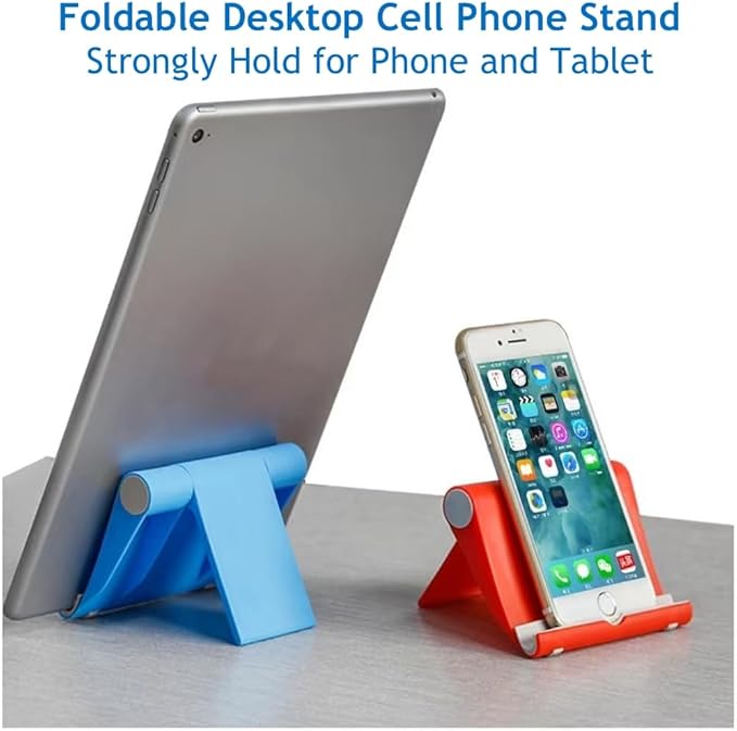 Cell Phone Stand for Desk Foldable Cell Phone Holder Desk Tablet Holder Mobile - Image 2